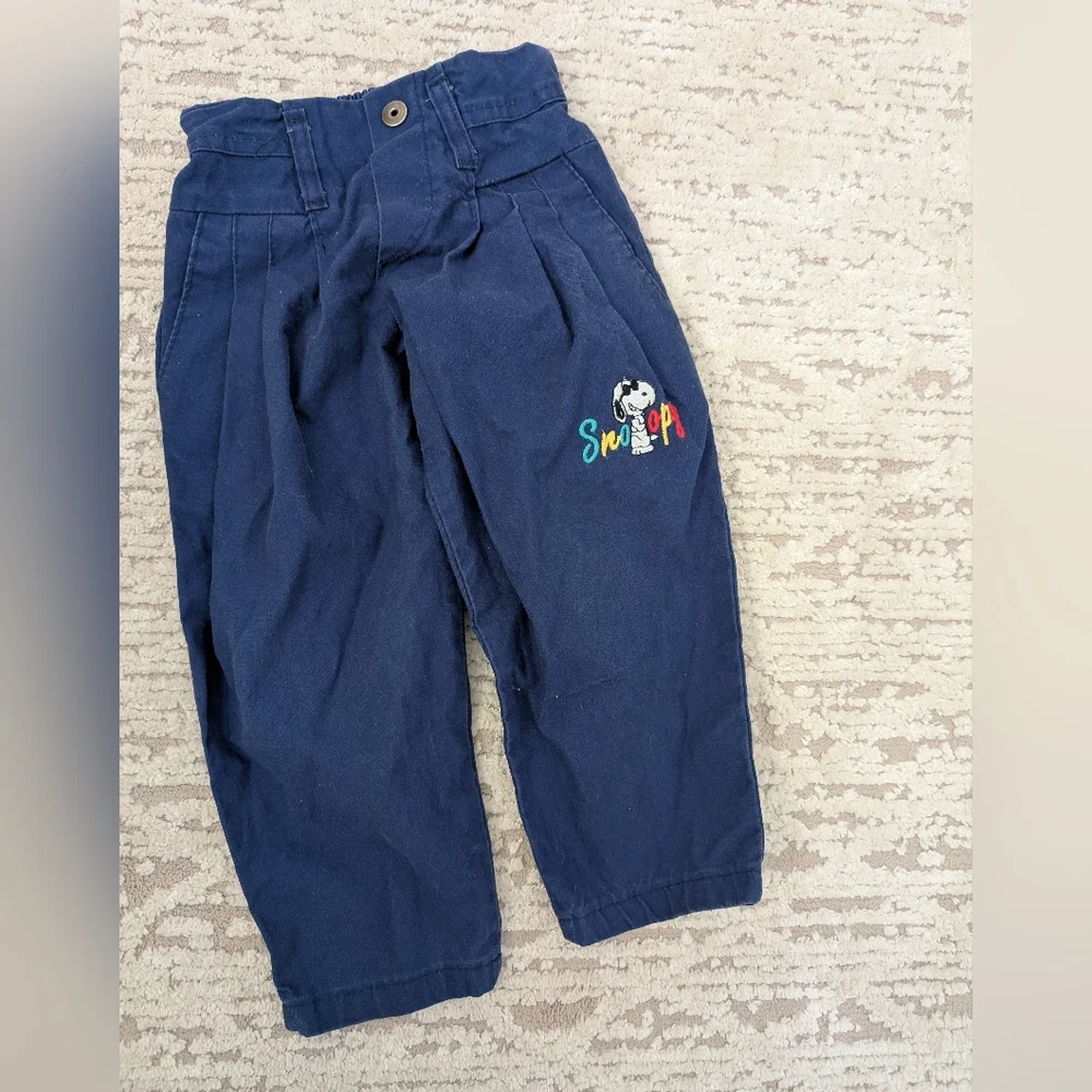 Vtg Snoopy Navy Kids Pants, Size 3T, Made In USA